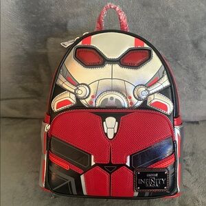 Marvel Infinity Saga Ant-Man Red and Silver Loungefly Backpack NWT
